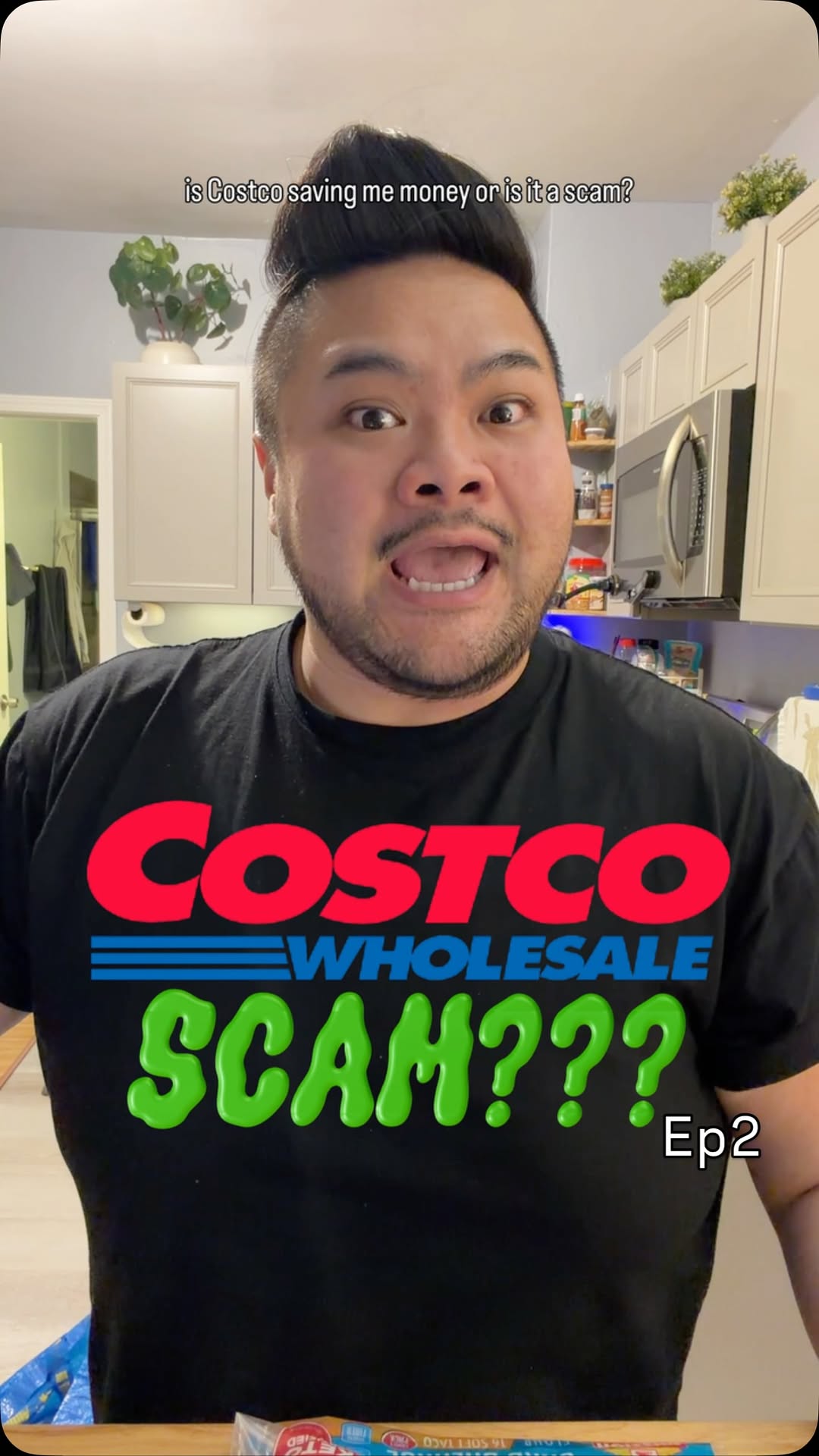 RV Mendoza wears a Costco scam T-shirt in the cover for Breaking Even episode two.